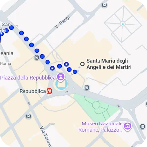 Itinenari per Basilica di Santa Maria degli Angeli e dei Martiri, Roma