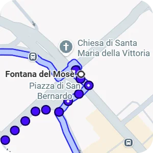 Itinenari per Fontana del Mosè, Roma