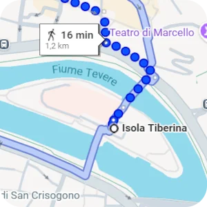 Itinenari per Isola Tiberina, Roma