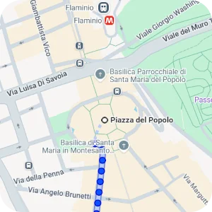 Itinenari per Piazza del Popolo, Roma