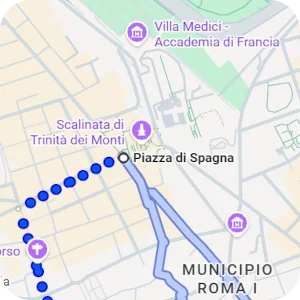 Itinenari per Piazza di Spagna, Roma