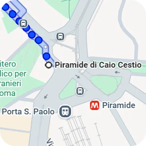 Itinenari per Piramide Cestia, Roma