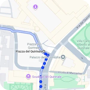 Itinenari per Palazzo del Quirinale, Roma