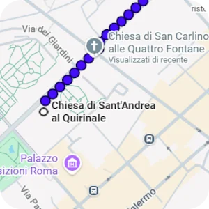 Itineraries for  Chiesa di Sant'Andrea al Quirinale, Rome